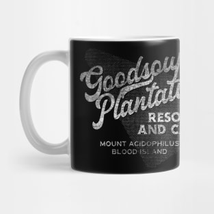 The Goodsoup Plantation Resort Hotel and Casino (Variant, White, Distressed) Mug